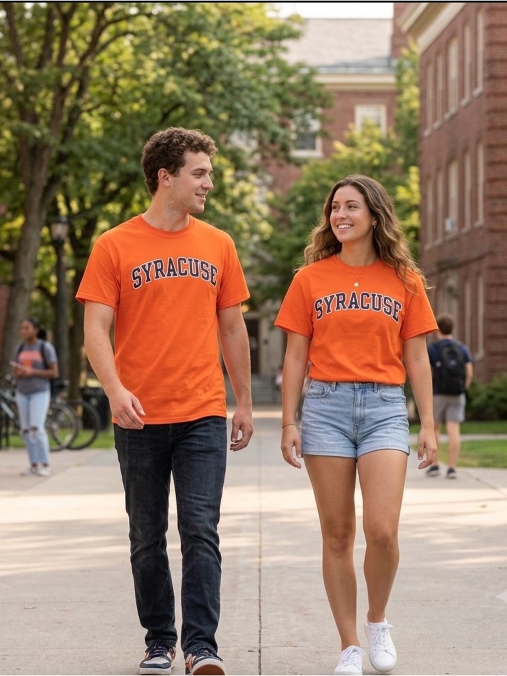 Vibrant Orange Syracuse Tee, Men’s Size Large unisex, short sleeve Crewneck